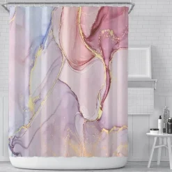 Romantischer Duschvorhang mit Liebesmischung – Elegantes Badezimmerdekor