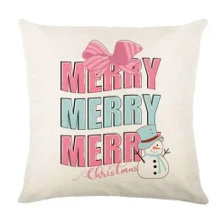 Rosa Weihnachtskissenbezüge - Festliches Kissenset