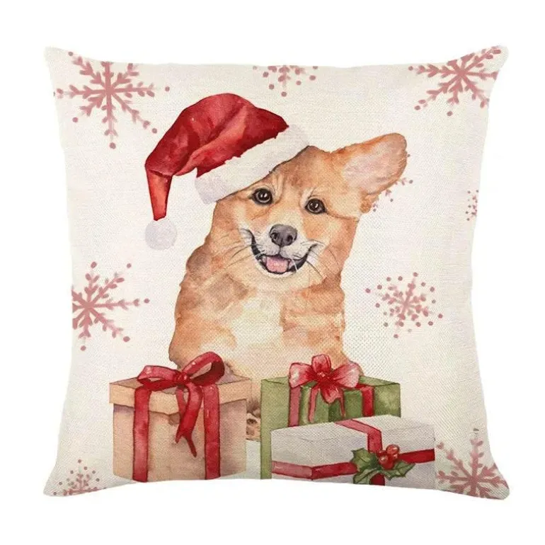Rosa Weihnachtskissenbezüge - Festliches Kissenset