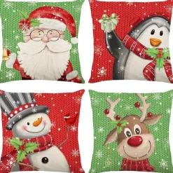 Rosa Weihnachtskissenbezüge - Festliches Kissenset