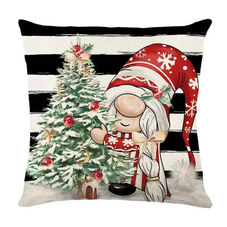Rosa Weihnachtskissenbezüge - Festliches Kissenset