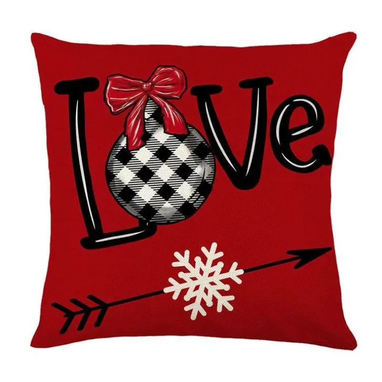 Rosa Weihnachtskissenbezüge - Festliches Kissenset