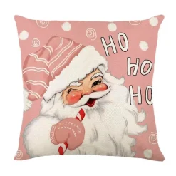 Rosa Weihnachtskissenbezüge - Festliches Kissenset