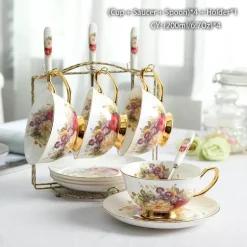Rose Bone China Teeservice - Elegantes Porzellan-Teegeschirr