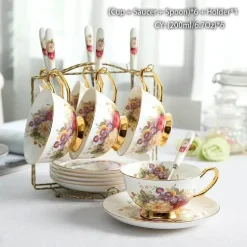 Rose Bone China Teeservice - Elegantes Porzellan-Teegeschirr