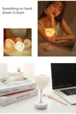 Rosenblumen-Nachtlicht - Romantisches Wohndekor