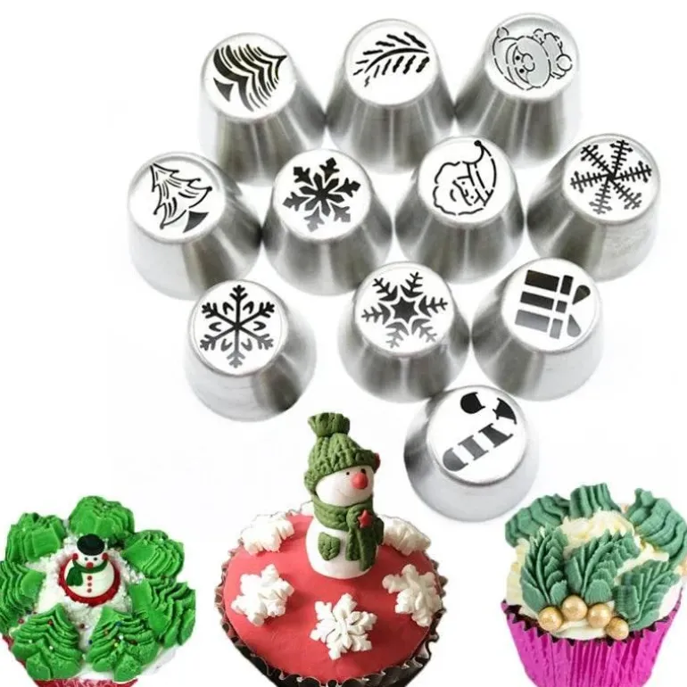 Rosen-Spritztüllen-Set zum Dekorieren von Weihnachtsgebäck – ideal für festliche Leckereien