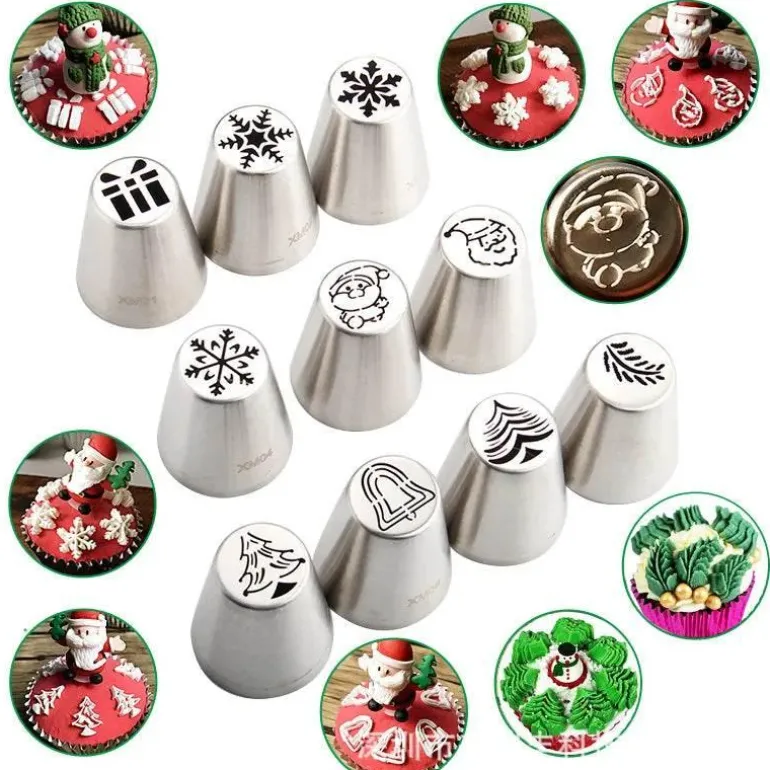 Rosen-Spritztüllen-Set zum Dekorieren von Weihnachtsgebäck – ideal für festliche Leckereien