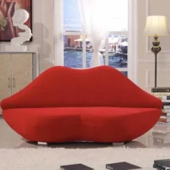 Rotes Doppelsitzer-Sofa – Stilvolles Loveseat-Möbel