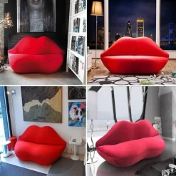 Rotes Doppelsitzer-Sofa – Stilvolles Loveseat-Möbel