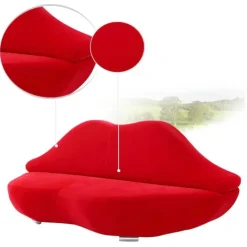 Rotes Doppelsitzer-Sofa – Stilvolles Loveseat-Möbel