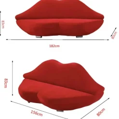 Rotes Doppelsitzer-Sofa – Stilvolles Loveseat-Möbel