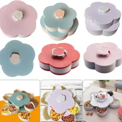 Rotierende Snackbox – Einzigartiger Aufbewahrungsbehälter für Lebensmittel in Blütenform