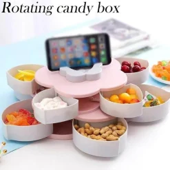 Rotierende Snackbox – Einzigartiger Aufbewahrungsbehälter für Lebensmittel in Blütenform