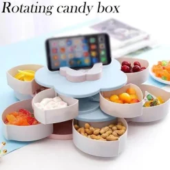 Rotierende Snackbox – Einzigartiger Aufbewahrungsbehälter für Lebensmittel in Blütenform