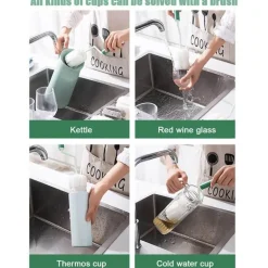 Rotierender Flaschenglasreiniger mit langem Griff