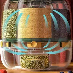 Rotierender Getreidevorratsspender - 6-Fach-Organizer für die Speisekammer