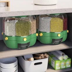 Rotierender Getreidevorratsspender - 6-Fach-Organizer für die Speisekammer