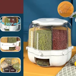 Rotierender Getreidevorratsspender - 6-Fach-Organizer für die Speisekammer