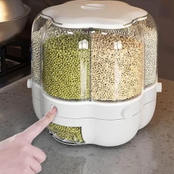 Rotierender Getreidevorratsspender - 6-Fach-Organizer für die Speisekammer