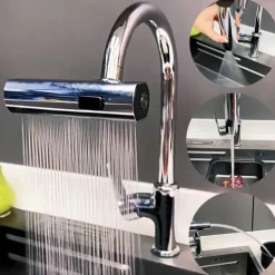 Rotierender Wasserhahnbelüfter mit Wasserfall-Design – universelle Spülbeckenverlängerung