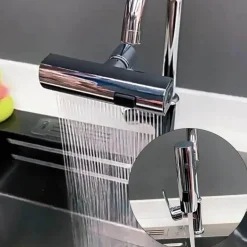 Rotierender Wasserhahnbelüfter mit Wasserfall-Design – universelle Spülbeckenverlängerung