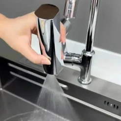 Rotierender Wasserhahnbelüfter mit Wasserfall-Design – universelle Spülbeckenverlängerung