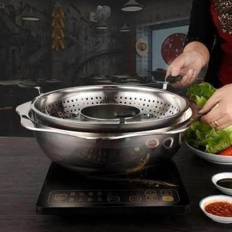 Rotierendes Hot Pot-Kochgeschirr aus Edelstahl – Easy Cook Küchenwerkzeug
