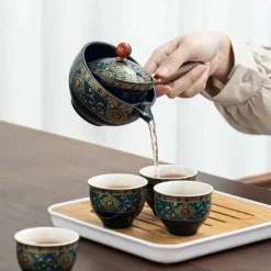 Rotierendes Puer-Teeset – Chinesisches Gongfu-Teegeschirr