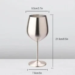 Rotweinkelch aus Edelstahl mit großem Fassungsvermögen, 500 ml, Trommelform