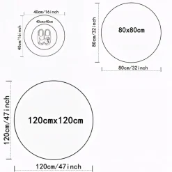 Round Geometric Carpet Mat – Soft Checkerboard Floor Rug