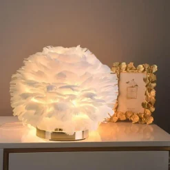 Rounded Feather Table Lamp - Elegant Lighting Fixture