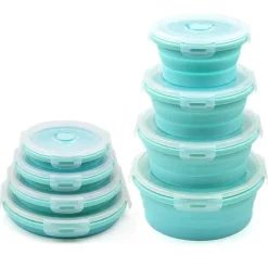 Runde Lunchbox aus Silikon – Faltbarer Obstsalatbehälter