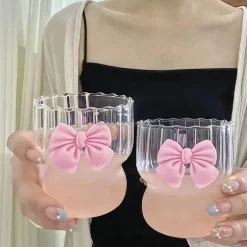 Runde Teetasse aus Glas mit Fliege – Stilvoller Zitronenwasserbecher