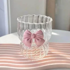 Runde Teetasse aus Glas mit Fliege – Stilvoller Zitronenwasserbecher