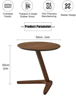 Runder Beistelltisch aus Holz – Elegantes Sofa-Dekor