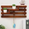 Rustic Wood Shelf Organizer - Handmade Storage Boxes