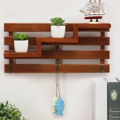 Rustic Wood Shelf Organizer - Handmade Storage Boxes