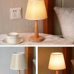 Rustikale Tischlampe aus Holz – einfache Beleuchtung aus Rohholz