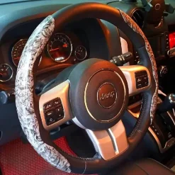 Rutschfeste Auto-Radabdeckung mit Holzmaserung – stilvoller Lenkradschutz