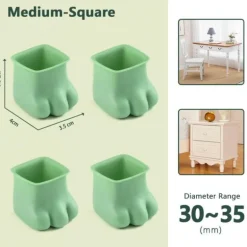 Rutschfeste Möbelbeinabdeckungen für Katzenpfoten – 4er-Pack Schutzpolster