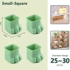 Rutschfeste Möbelbeinabdeckungen für Katzenpfoten – 4er-Pack Schutzpolster