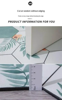 Rutschfeste nordische Sechseck-Fußmatte – staubdichte Eingangsmatte