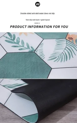 Rutschfeste nordische Sechseck-Fußmatte – staubdichte Eingangsmatte