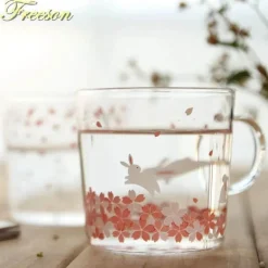 Sakura Glas Kaffeetasse Katze Hirsch Kaninchen Teetasse Maid Trinkgeschirr