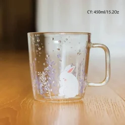 Sakura Glas Kaffeetasse Katze Hirsch Kaninchen Teetasse Maid Trinkgeschirr