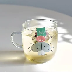 Sakura Glas Kaffeetasse Katze Hirsch Kaninchen Teetasse Maid Trinkgeschirr