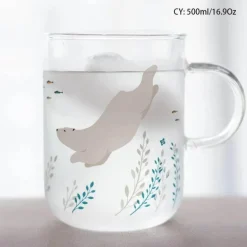 Sakura Glas Kaffeetasse Katze Hirsch Kaninchen Teetasse Maid Trinkgeschirr