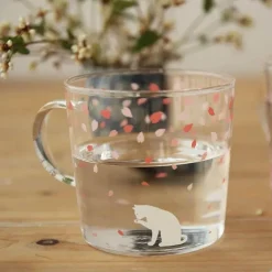 Sakura Glas Kaffeetasse Katze Hirsch Kaninchen Teetasse Maid Trinkgeschirr