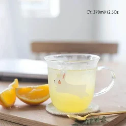Sakura Glas Kaffeetasse Katze Hirsch Kaninchen Teetasse Maid Trinkgeschirr